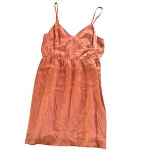 J. Crew 100% silk peach/orange cocktail slip dress‎ lined size 6